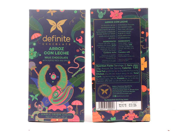 Definite Chocolate Arroz Con Lecha - Milk Chocolate with Puffed Rice & Spices