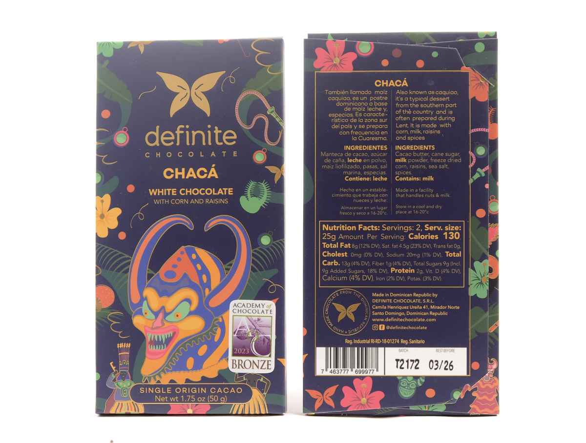 Definite Chocolate Chacá - White Chocolate with Corn & Raisins