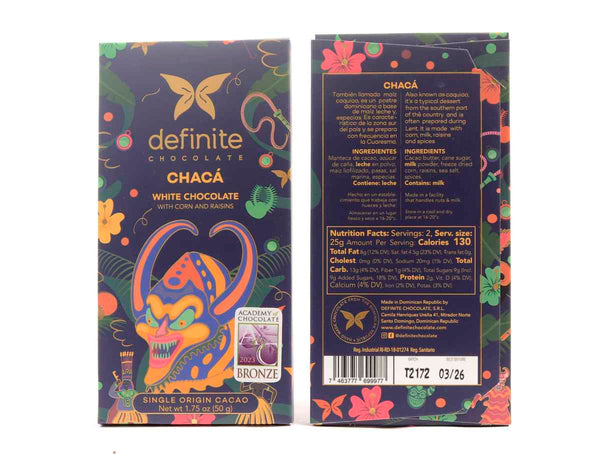 Definite Chocolate Chacá - White Chocolate with Corn & Raisins