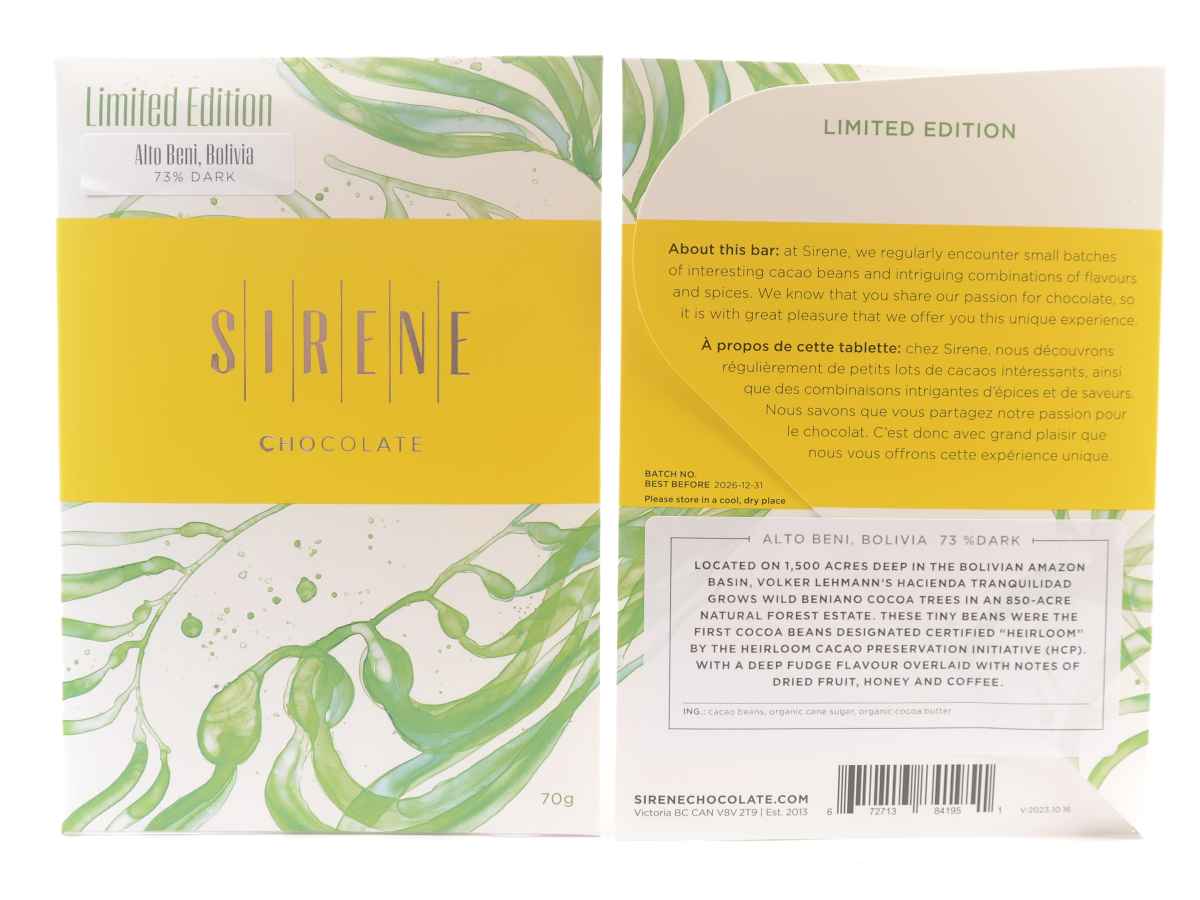 Sirene Bolivia Dark Chocolate 73%