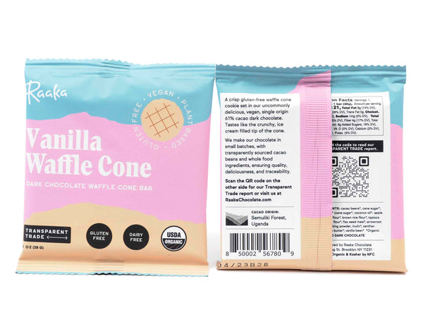 Raaka Dark Chocolate Vanilla Waffle Cone