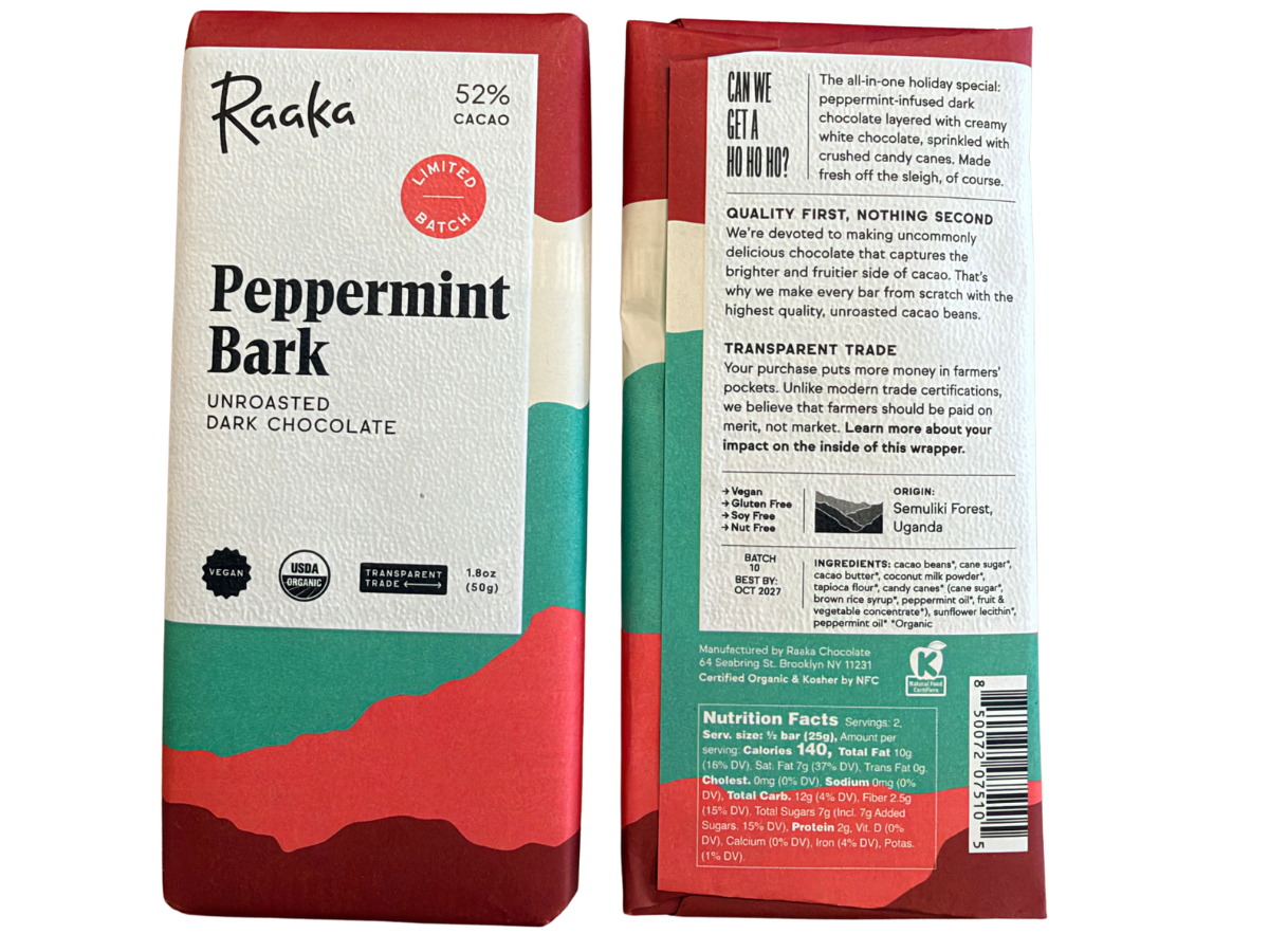 Raaka Peppermint Bark 52% Dark Chocolate