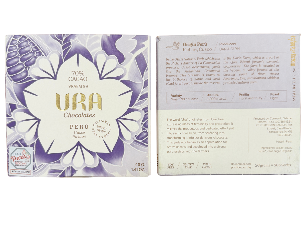 Ura Chocolates Cusco Pichari 70% Dark Chocolate