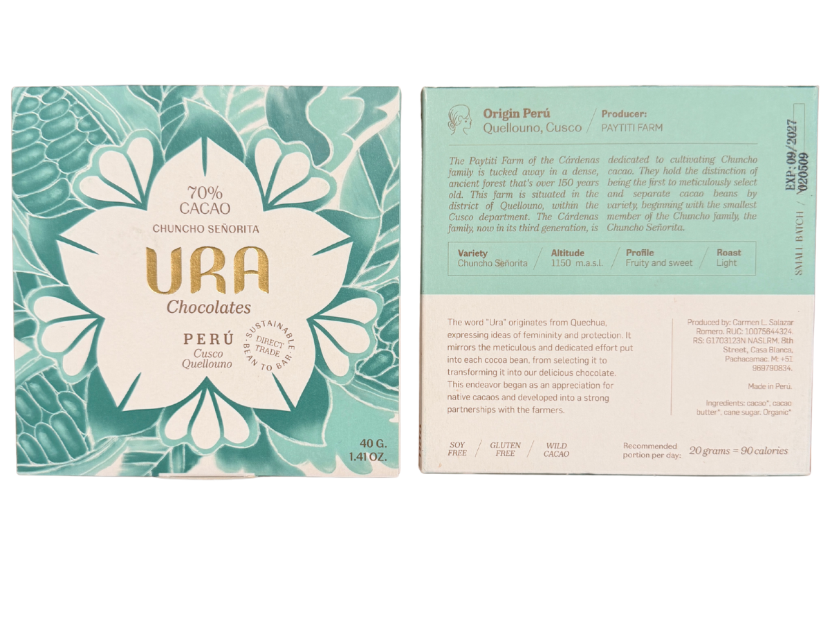 Ura Chocolates Cusco Señorita 70% Dark Chocolate