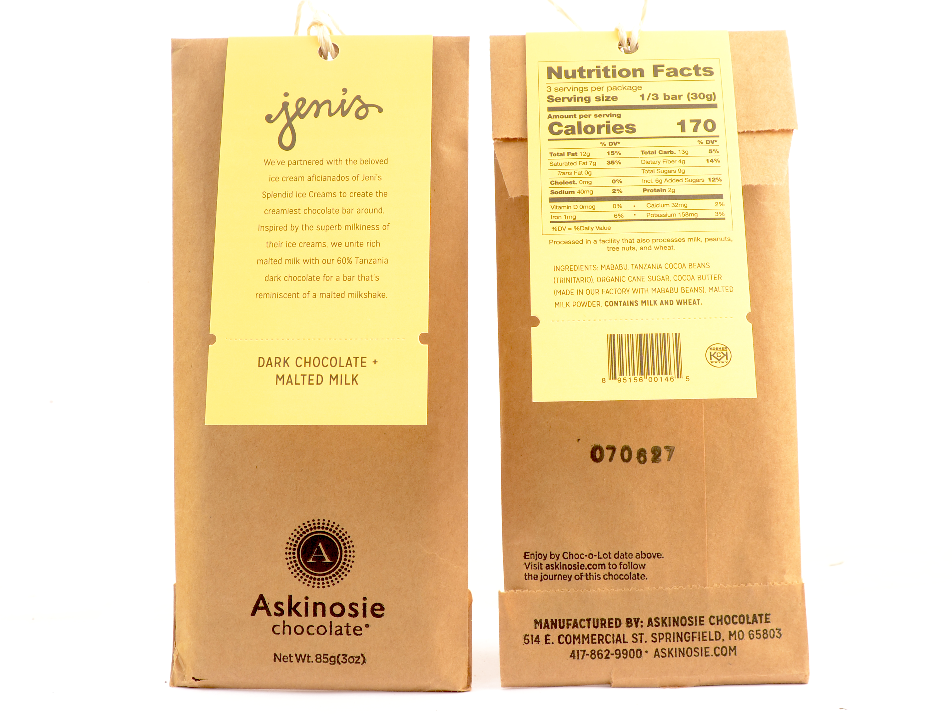 Askinosie 60% Dark Chocolate + Malted Milk