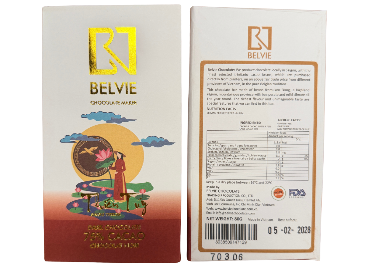 Belvie Thiēn Túy 75% Dark Chocolate
