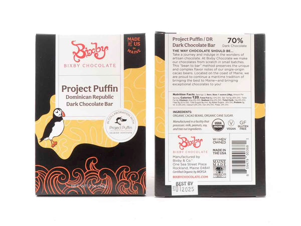 Bixby Puffin Dark Chocolate 70%