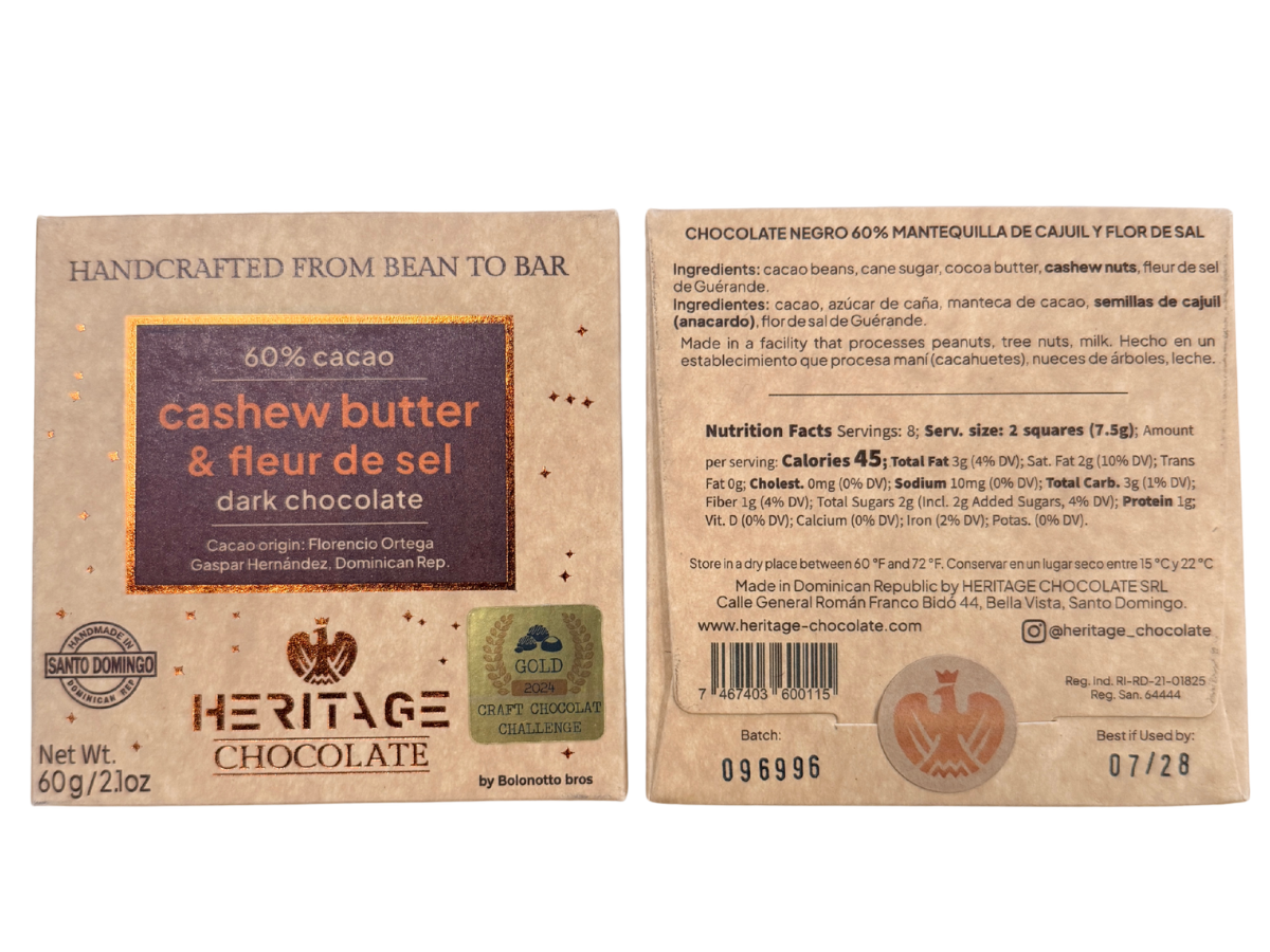 Heritage Chocolate Cashew Butter & Sea Salt 60% Dark