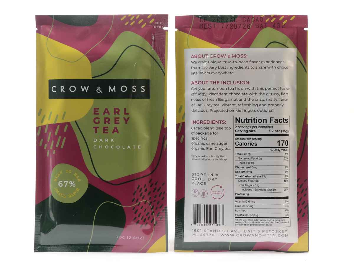 Crow & Moss Earl Grey Tea Dark Chocolate