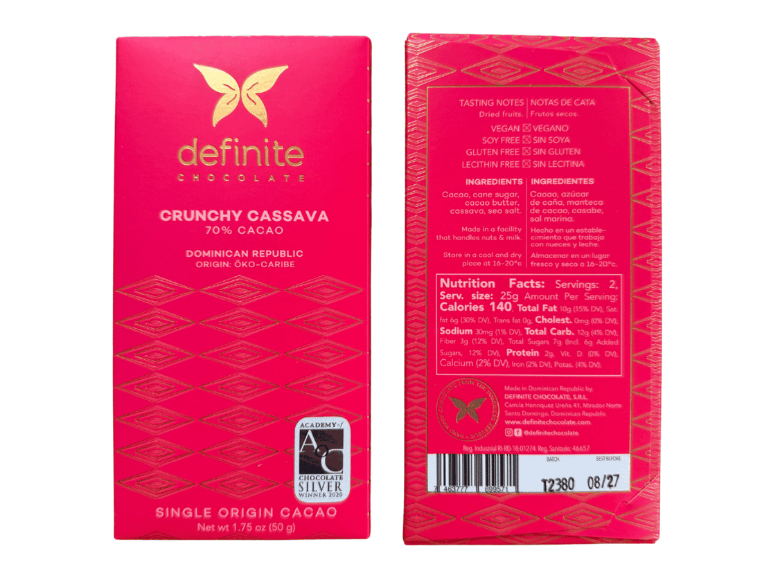 Definite Chocolate Crunchy Cassava 70% Dark