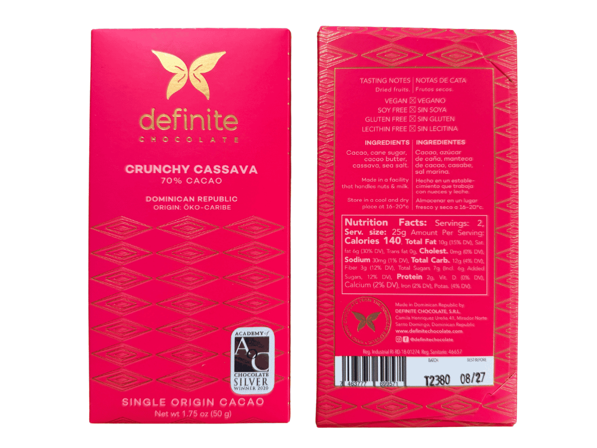 Definite Chocolate Crunchy Cassava 70% Dark