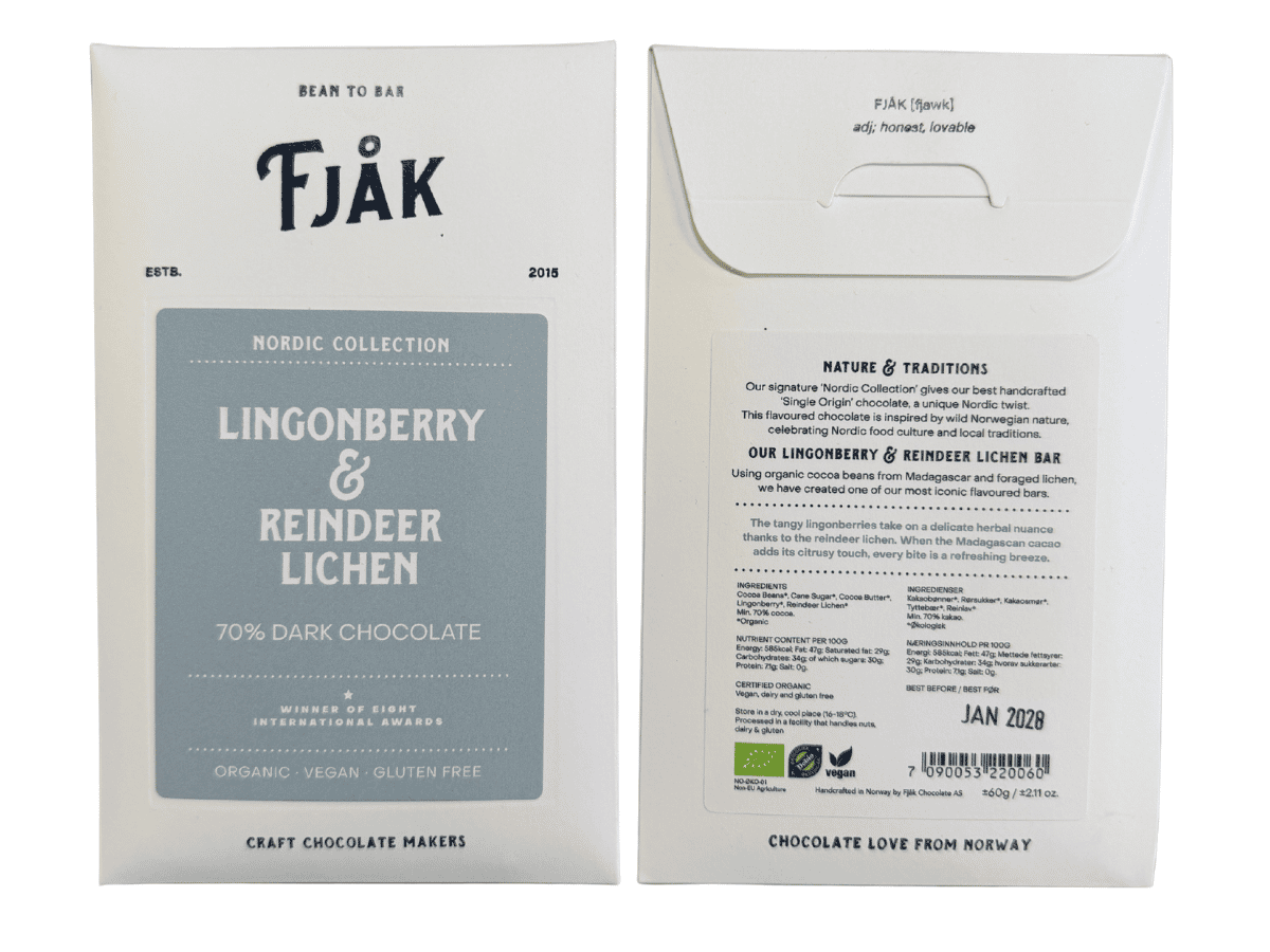 Fjåk Lingonberry & Reindeer Lichen 70% Dark