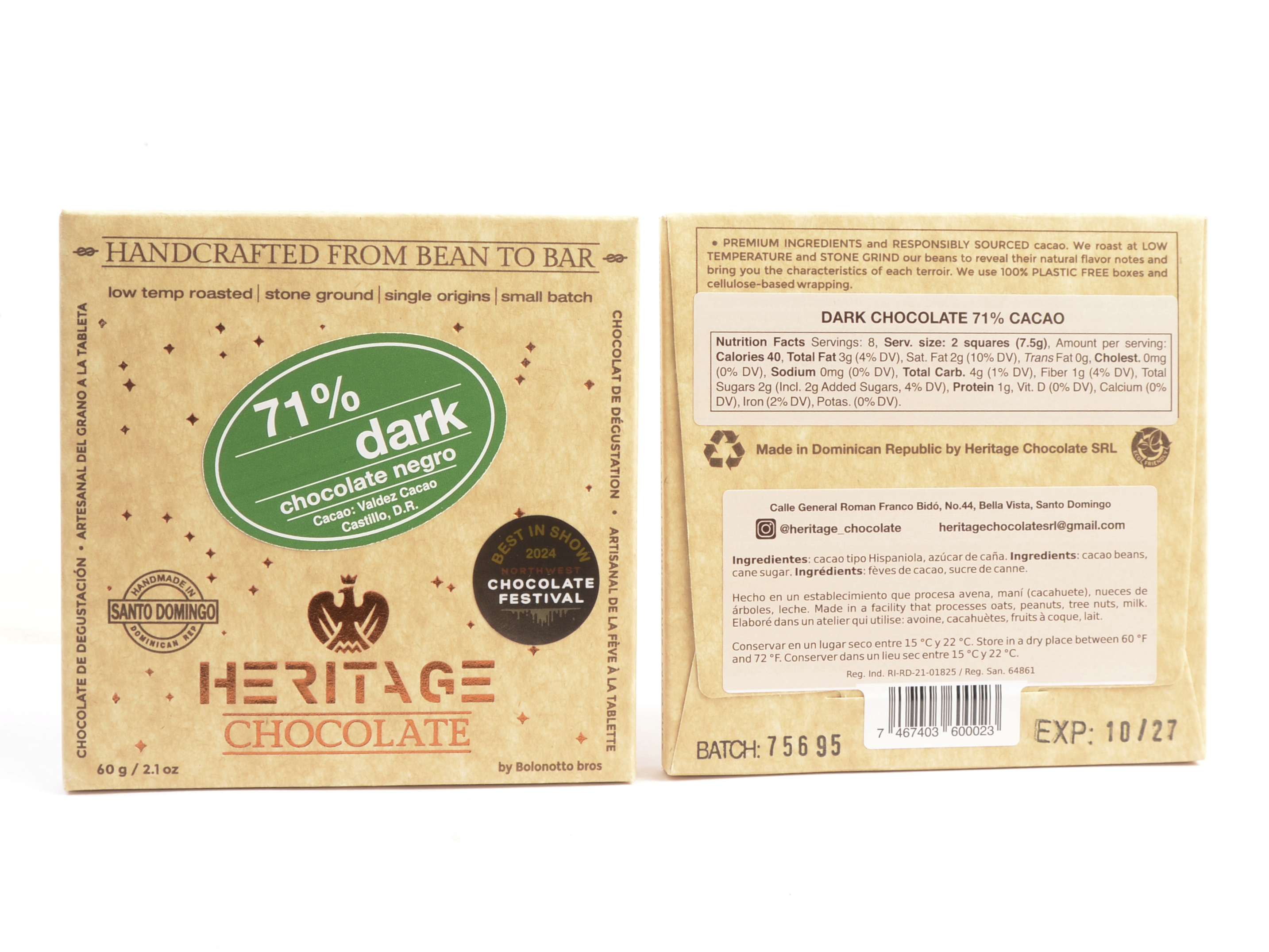Heritage Chocolate 71% Dark Chocolate