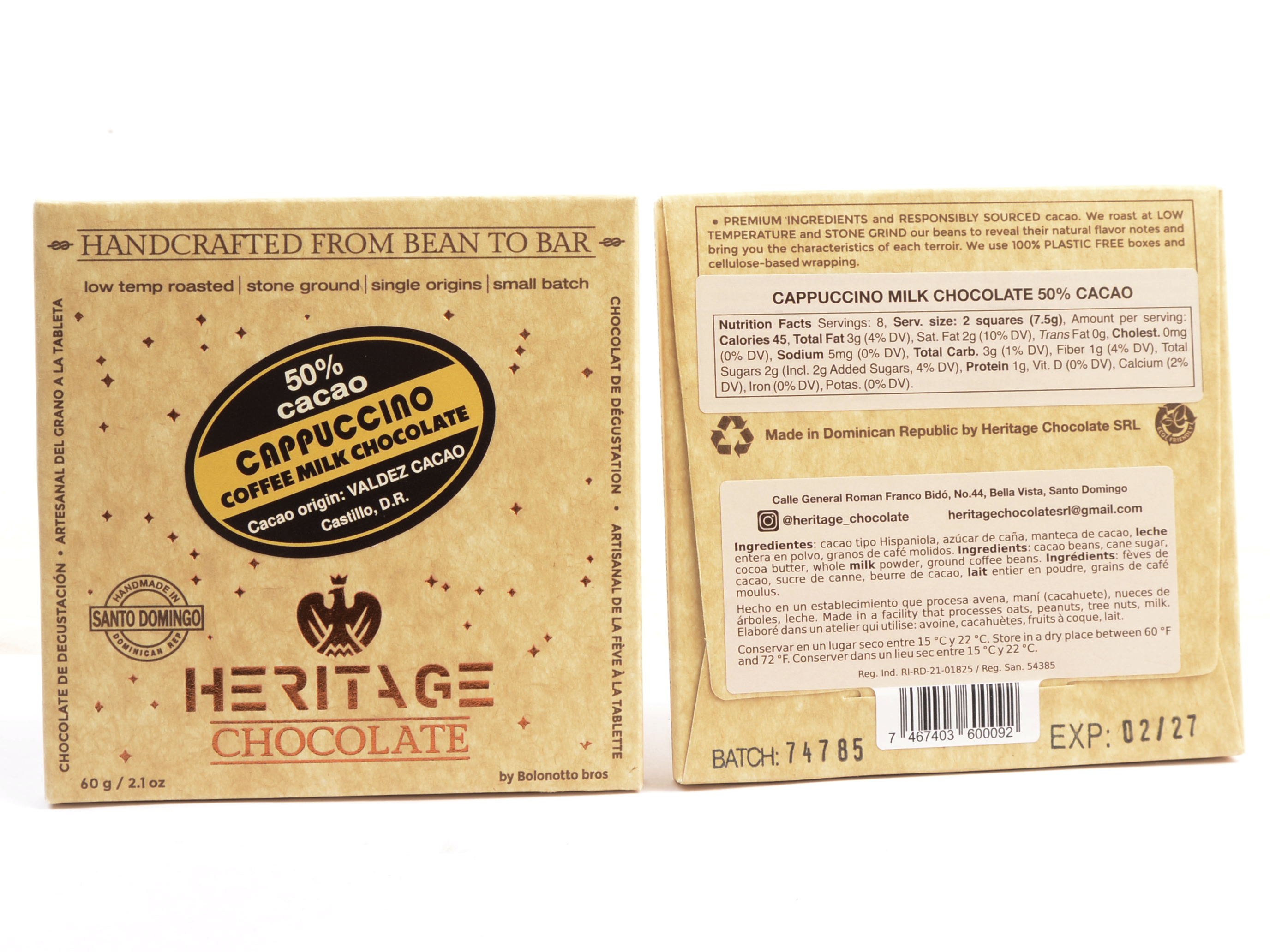 Heritage Chocolate Cappuccino Coffee 50% Milk Chocolate