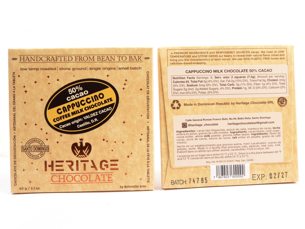 Heritage Chocolate Cappuccino Coffee 50% Milk Chocolate