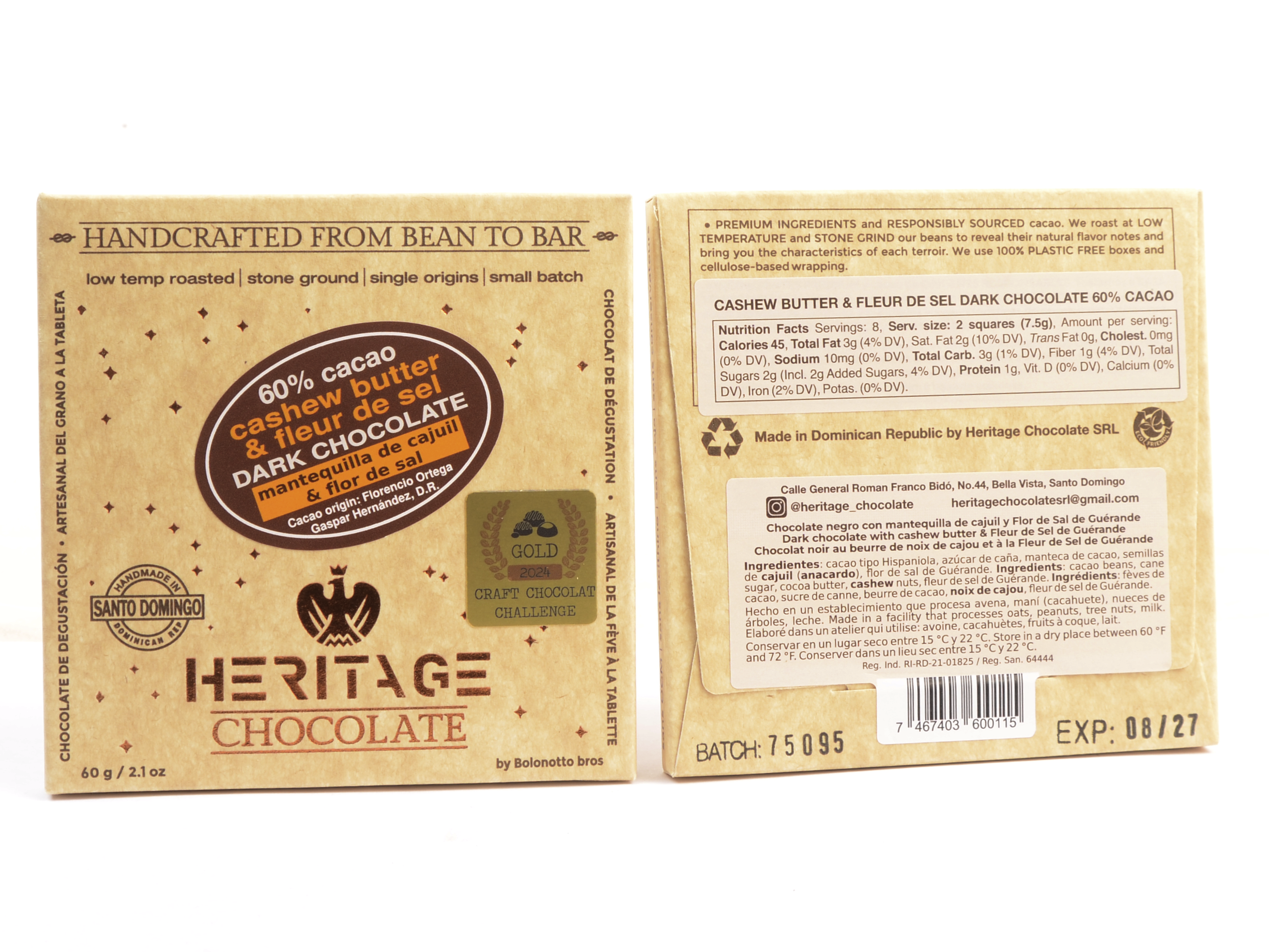Heritage Chocolate Cashew Butter & Sea Salt 60% Dark