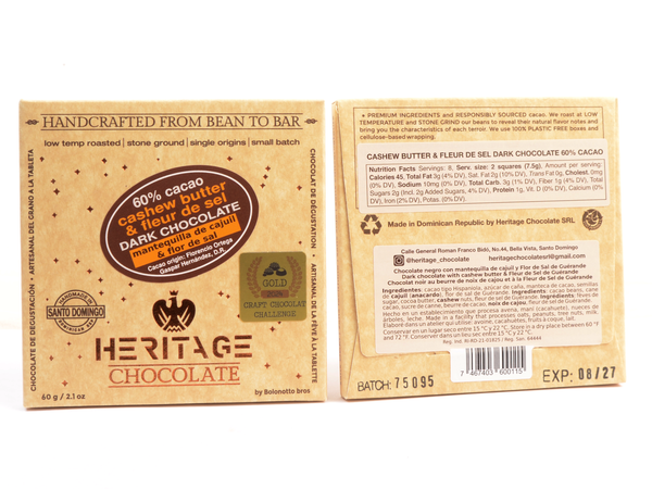 Heritage Chocolate Cashew Butter & Sea Salt 60% Dark