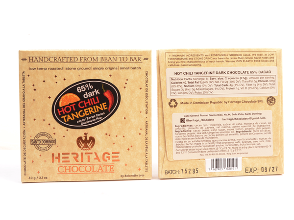Heritage Chocolate Hot Chili Tangerine 65% Dark