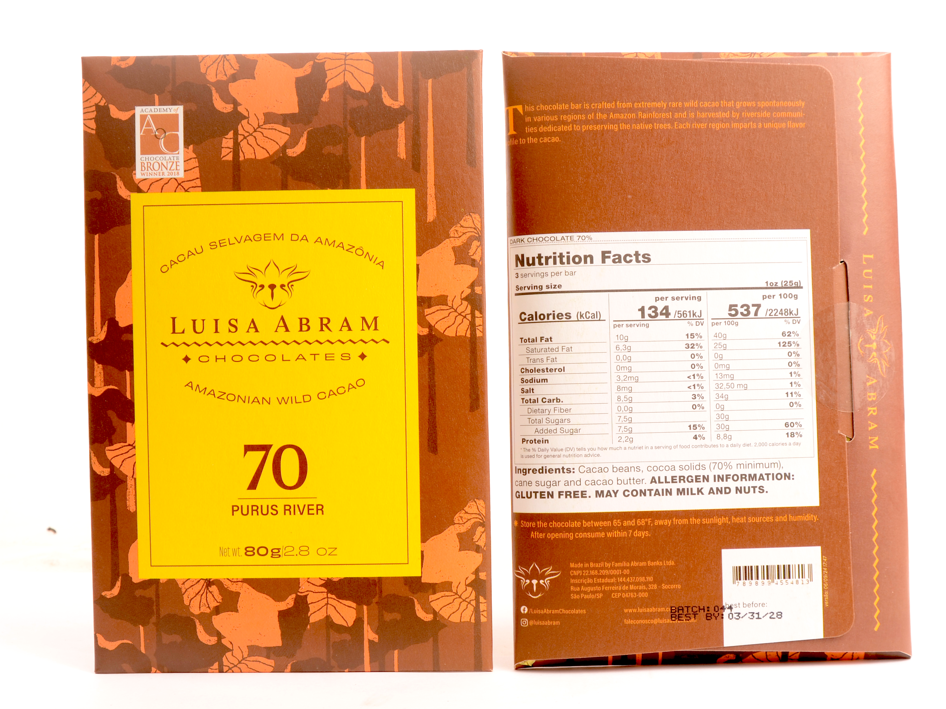 Luisa Abram Purus River 70% Dark Chocolate