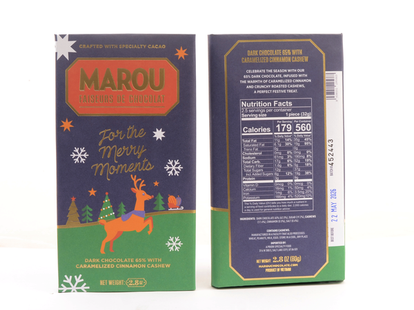 Marou 65% Dark Caramelized Cinnamon Cashew