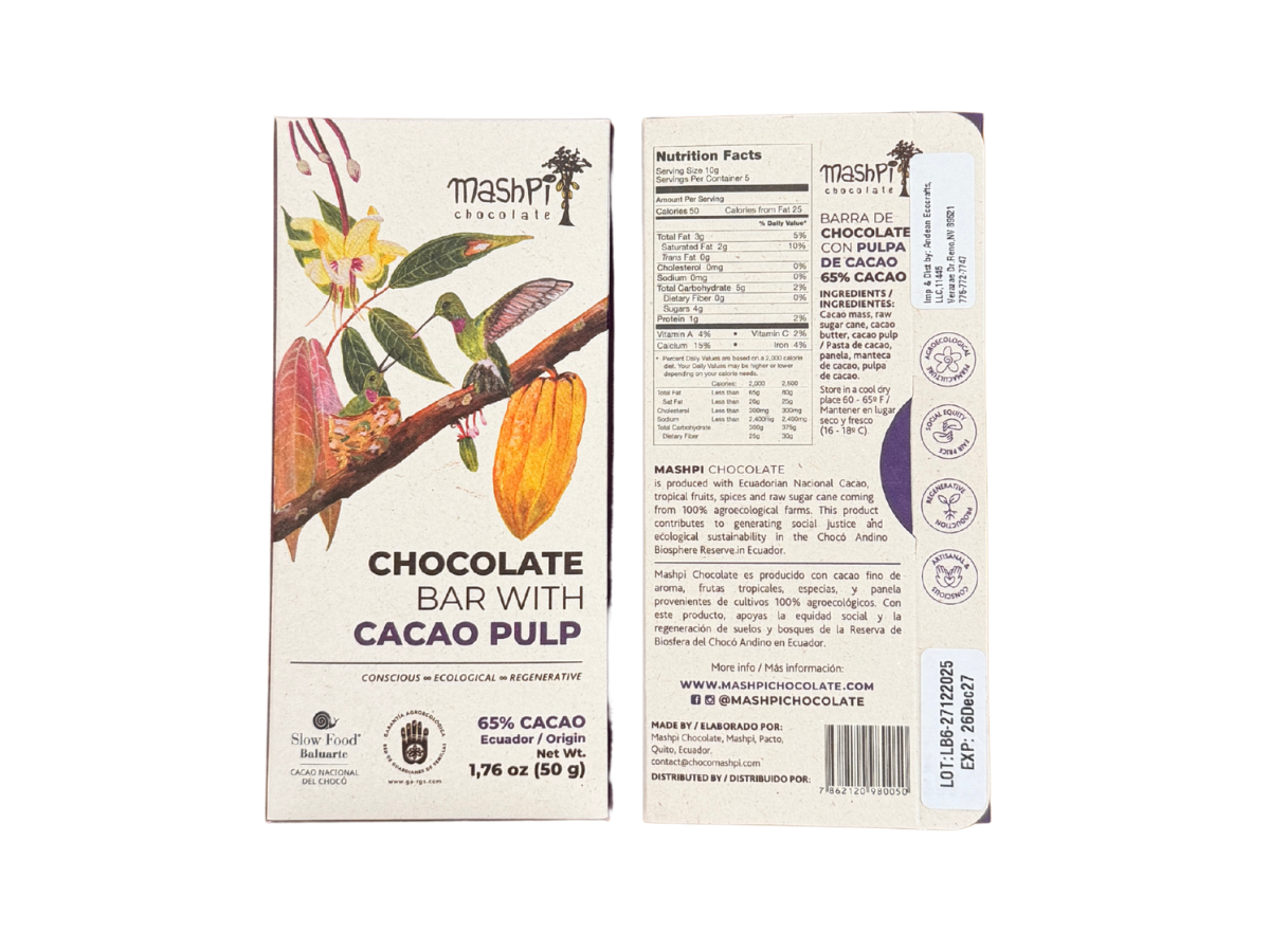 Mashpi Chocolate 65% Dark Chocolate with Cacao Pulp