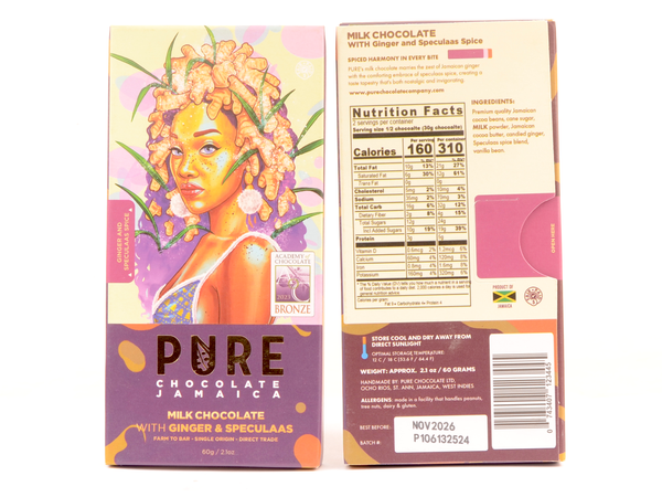 PURE Chocolate Milk Chocolate with Ginger & Speculaas