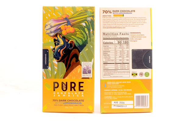PURE Chocolate 70% Dark with Lemongrass