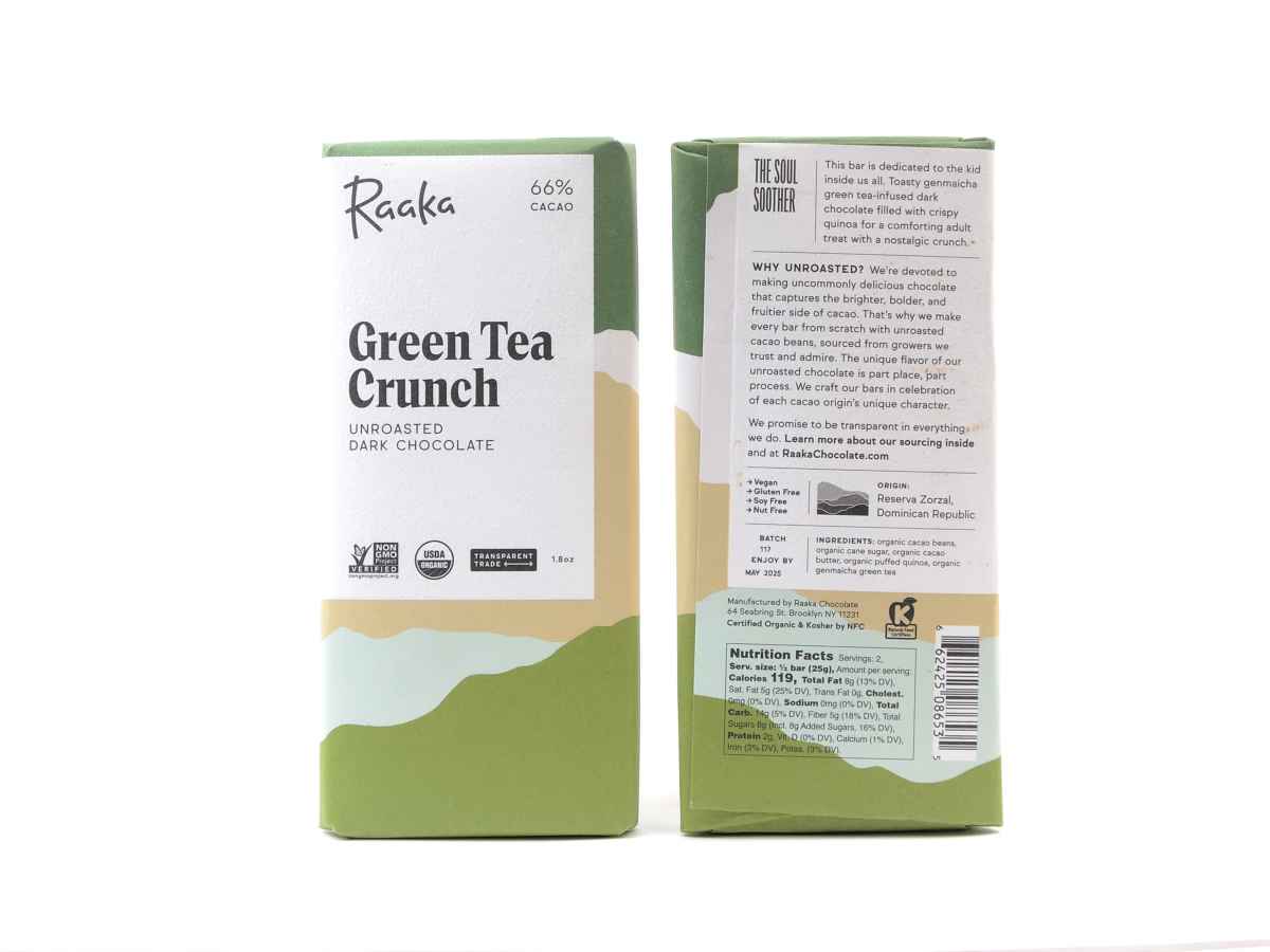 Raaka Green Tea Crunch Dark 66%