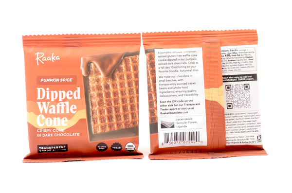 Raaka Dark Chocolate Pumpkin Spice Dipped Waffle Cone