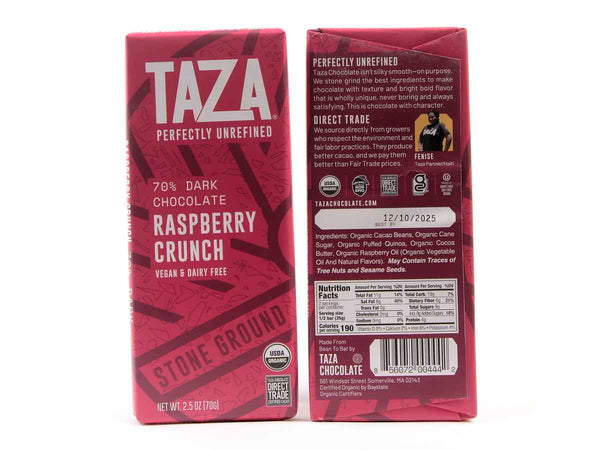 Taza Raspberry Crunch 70% Dark Chocolate