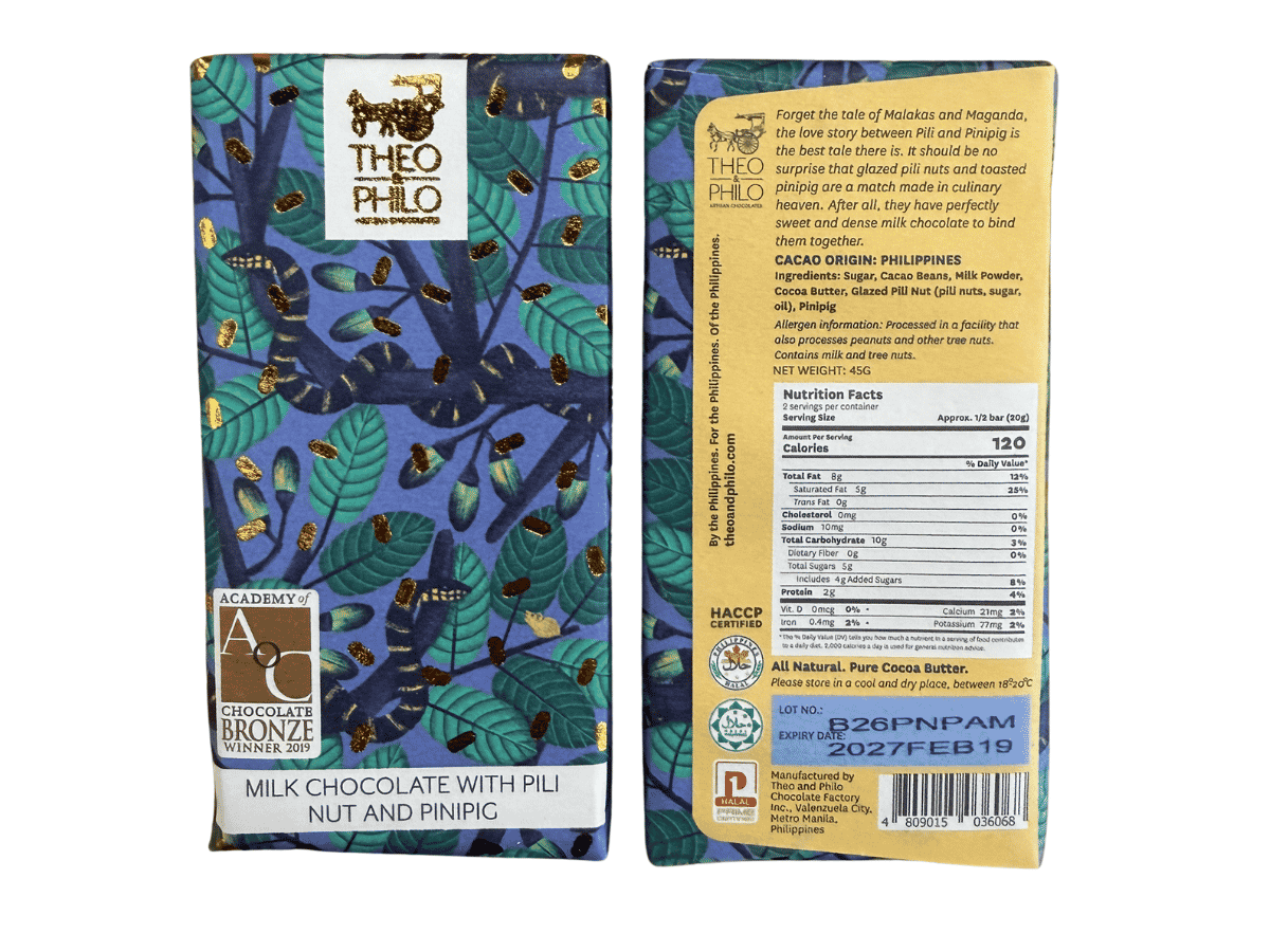Theo & Philo Pili Nut & Pinipig Milk Chocolate