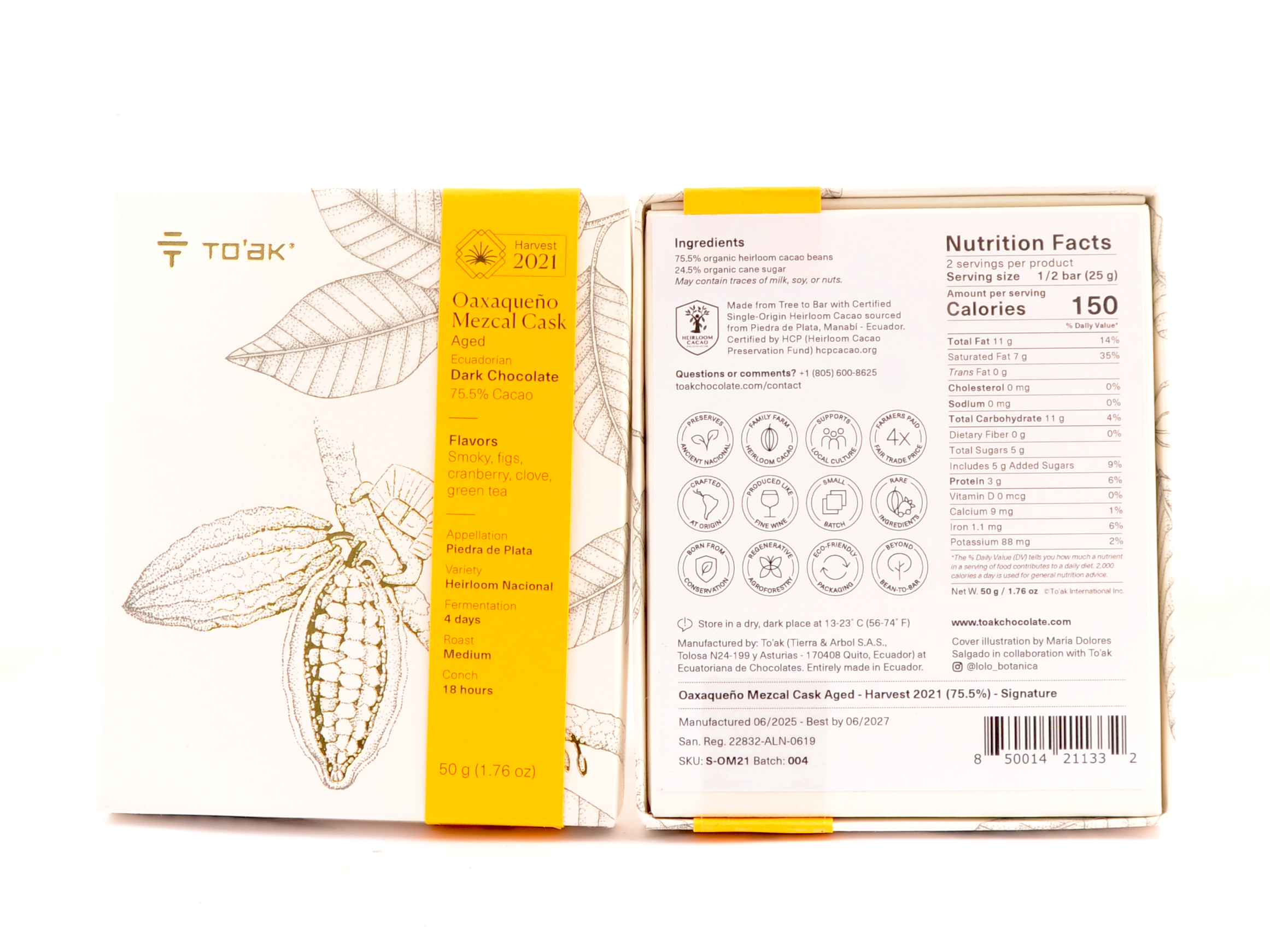 To'ak Oaxaqueño Mezcal Cask Aged 75.5% Dark Chocolate