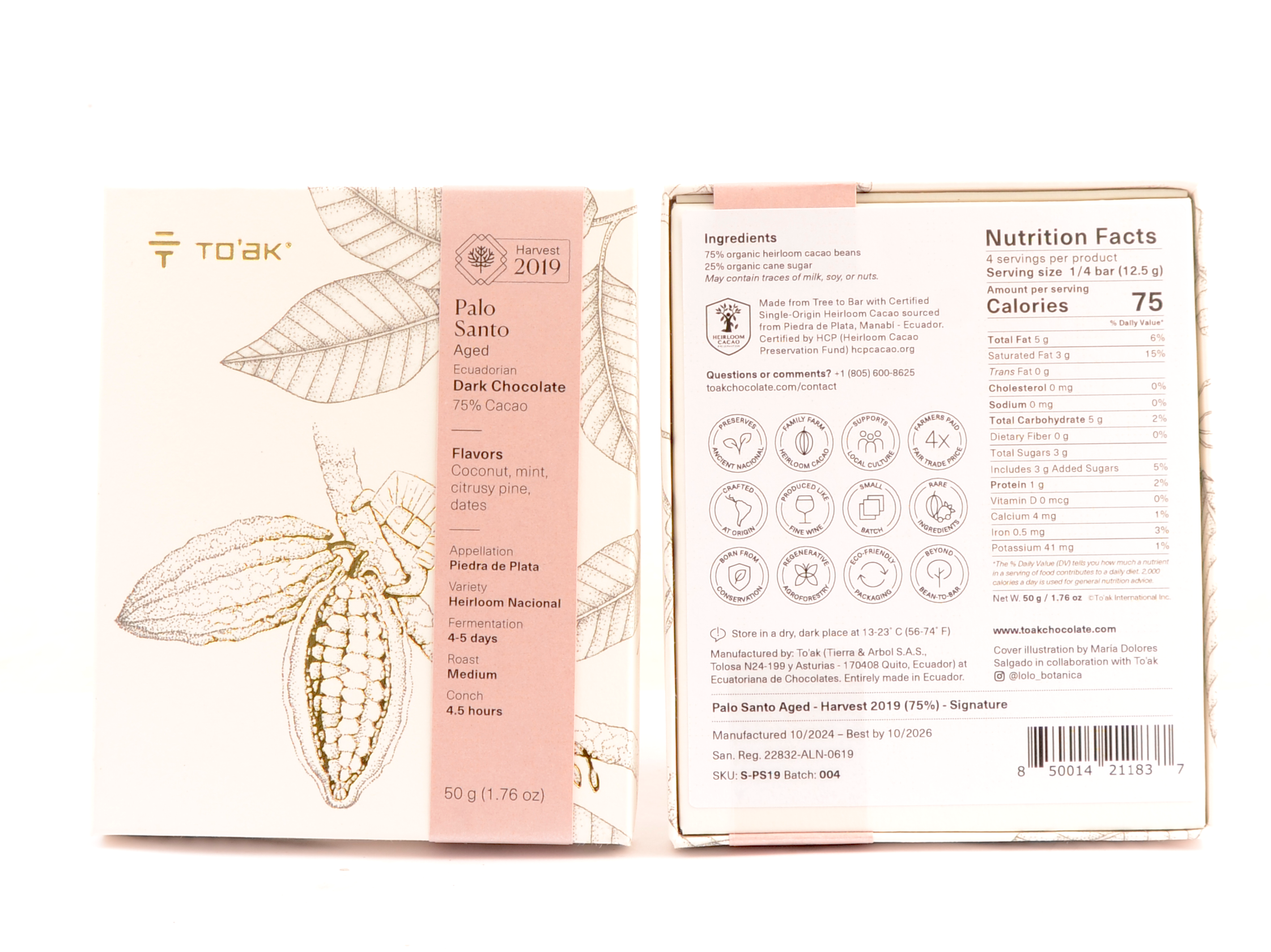 To'ak 2019 Palo Santo Aged 75% Dark Chocolate