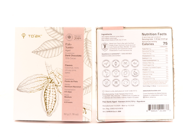 To'ak 2019 Palo Santo Aged 75% Dark Chocolate