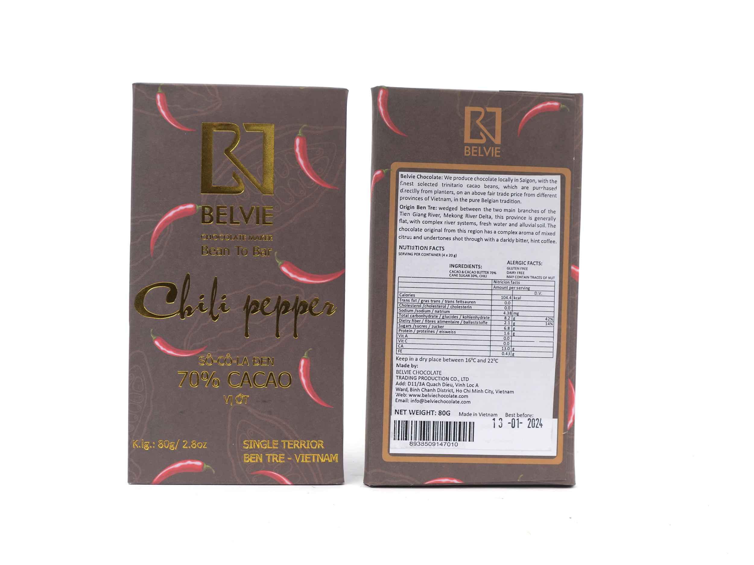 Belvie Sô-Cô-La-Den Chili Pepper 70%