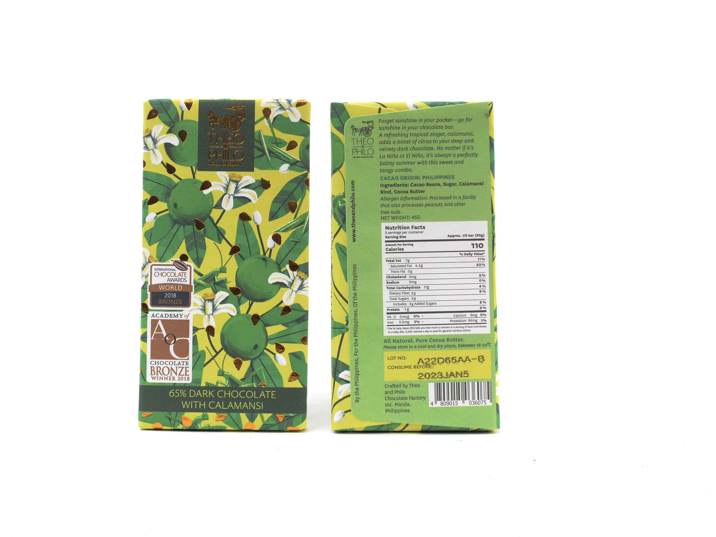Theo & Philo 65% Dark Chocolate with Calamansi