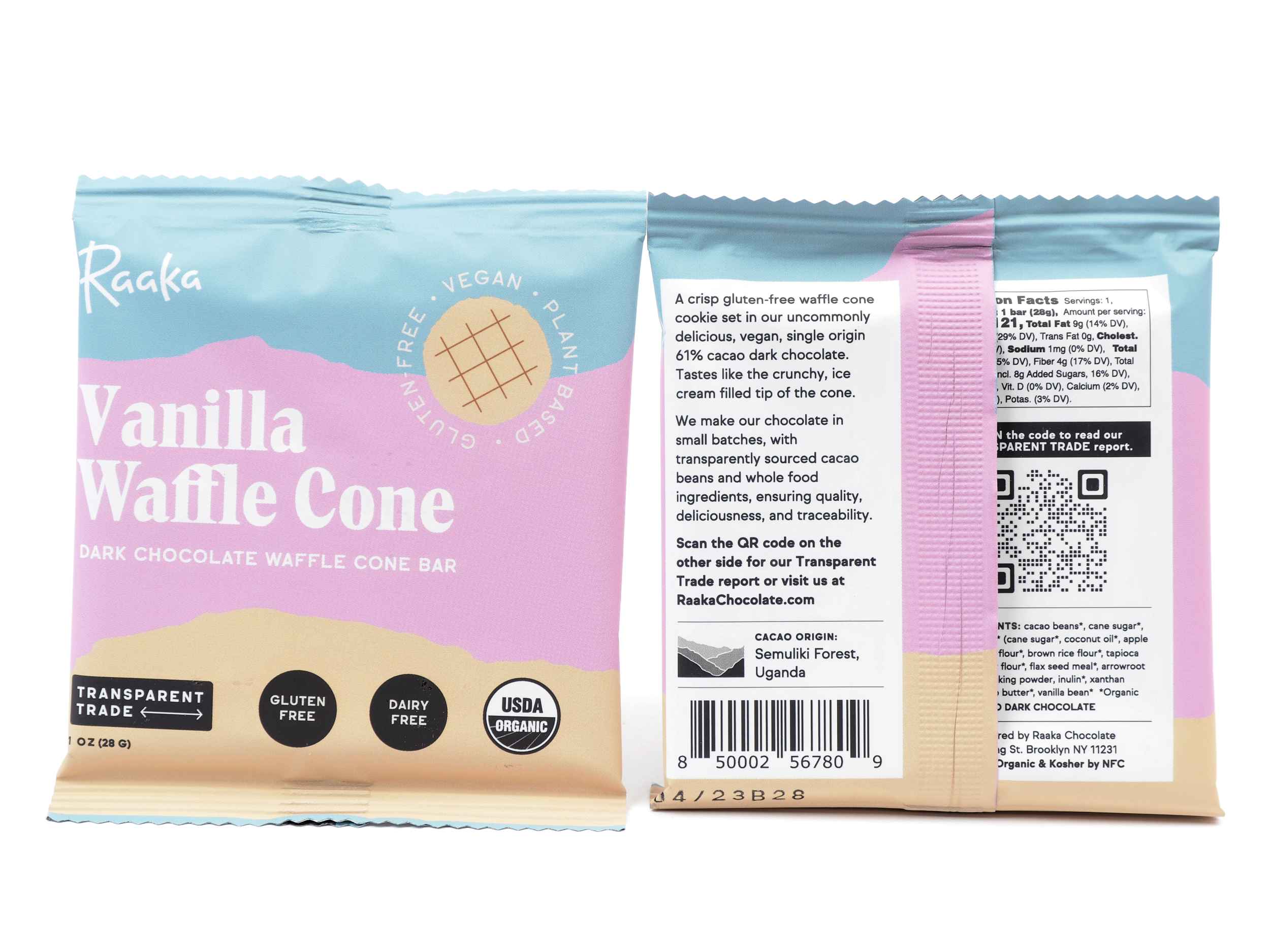 Raaka Dark Chocolate Vanilla Waffle Cone